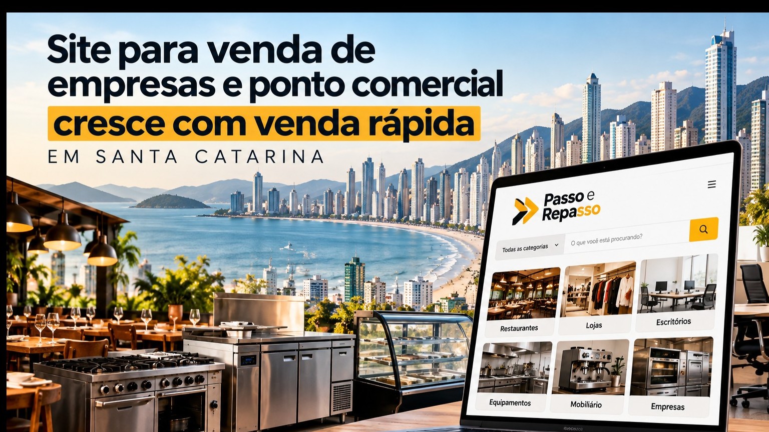 Plataforma digital direciona repasse de empresas e equipamentos comerciais no mercado catarinense