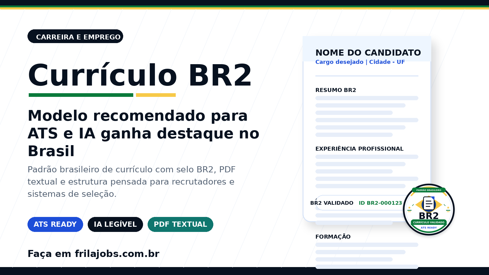O que é Currículo BR2? Veja onde fazer um currículo otimizado para ATS e IA