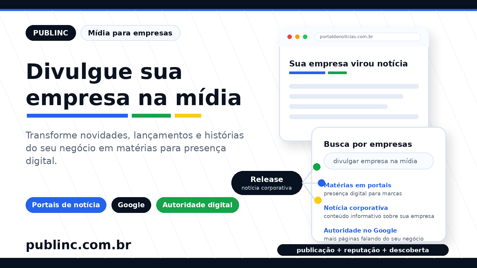 Como divulgar sua empresa na mídia: Publinc conecta marcas a portais de notícia e presença digital